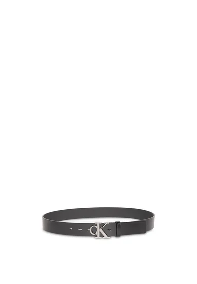CALVIN KLEIN MONOGRAM BUCKLE allocated hole belt