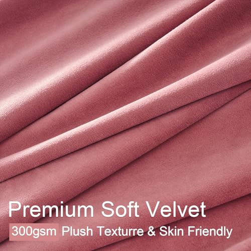 Drapenova Dusty Pink Velvet 84 Inches Curtains 2 Panels Modern Luxury Decorative Pinch Pleated Drapes for Girls Room Nursery Bedroom,Dusty Rose Thermal Blackout Curtains 2 Panels W40 x L84,Home Decor - Image 3