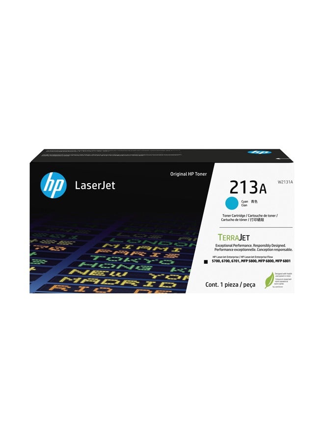 HP 213A cyan Original LaserJet Toner Cartridge, W2131A cyan - Image 1
