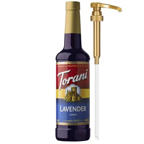 Torani Coffee Syrup Lavender Flavored Syrup for Drinks Pump Included 254 Fl Oz - Image 1