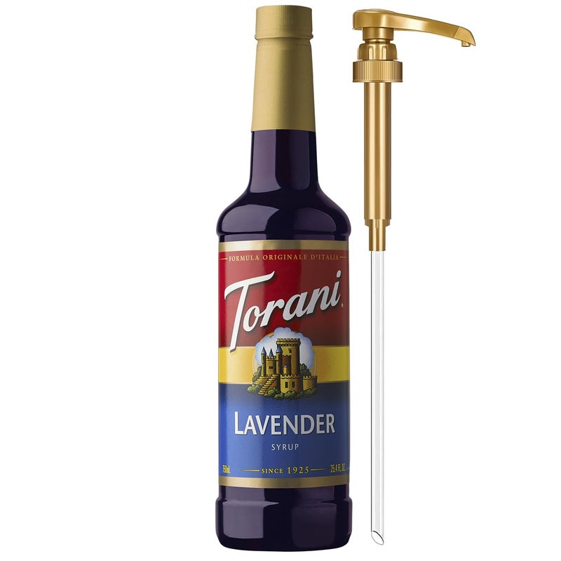 Torani Coffee Syrup Lavender Flavored Syrup for Drinks Pump Included 254 Fl Oz - Image 2