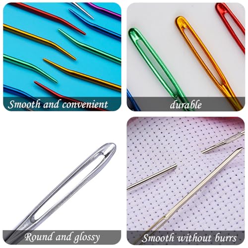 Zytiqt Crochet Needle, Large Eye Blunt Needles Set for Knitting and Crochet, Includes 5/6/7 cm Needles and 10 cm Storage Bottle, Ideal for Yarn Projects and Crafting - Image 3
