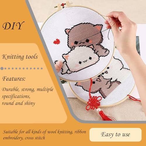 Zytiqt Crochet Needle, Large Eye Blunt Needles Set for Knitting and Crochet, Includes 5/6/7 cm Needles and 10 cm Storage Bottle, Ideal for Yarn Projects and Crafting - Image 4