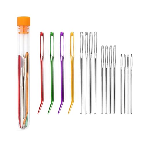 Zytiqt Crochet Needle, Large Eye Blunt Needles Set for Knitting and Crochet, Includes 5/6/7 cm Needles and 10 cm Storage Bottle, Ideal for Yarn Projects and Crafting - Image 1