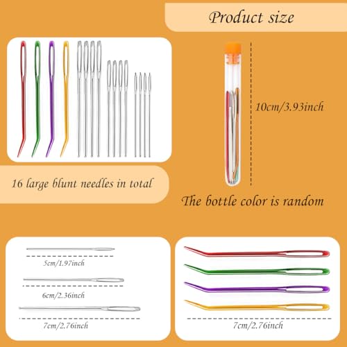 Zytiqt Crochet Needle, Large Eye Blunt Needles Set for Knitting and Crochet, Includes 5/6/7 cm Needles and 10 cm Storage Bottle, Ideal for Yarn Projects and Crafting - Image 2