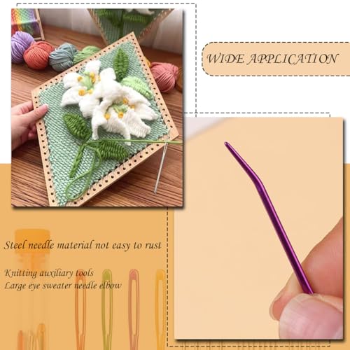 Zytiqt Crochet Needle, Large Eye Blunt Needles Set for Knitting and Crochet, Includes 5/6/7 cm Needles and 10 cm Storage Bottle, Ideal for Yarn Projects and Crafting - Image 5