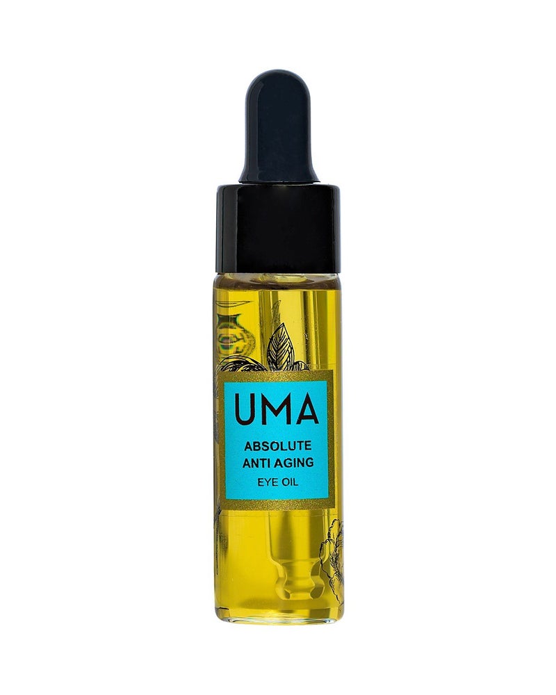 Uma UMA Absolute Anti Aging Eye Oil  Ayurvedic oil for Dark circles Eye bags Wrinkles Fine Lines and Crows Feet  Clean  Cruelty free  Fast absorbing and restorative 05 fl oz  15 ml