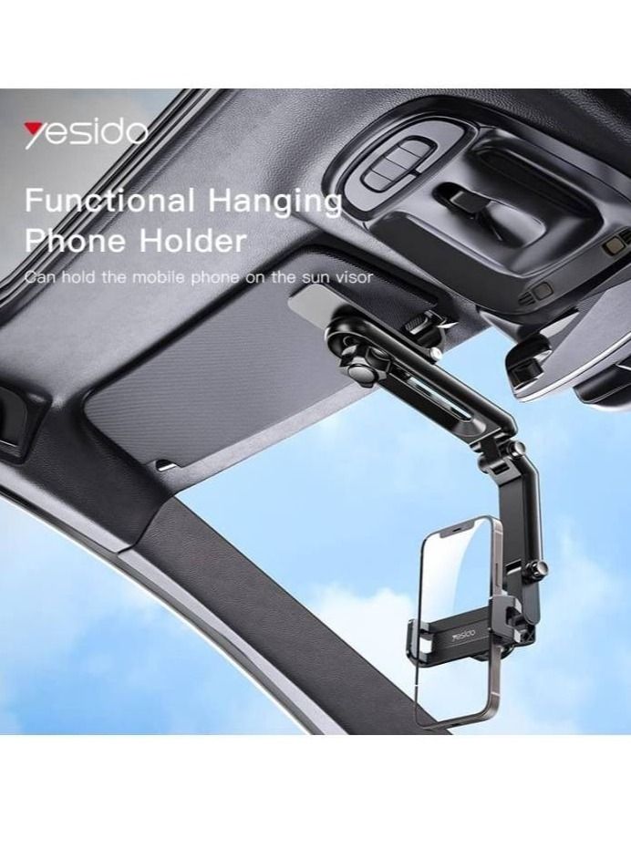 Yesido C194 Car Phone Mount Sun Visor Phone Holder for Car Universal Clip 360 Degree Adjustable Cell phone Stand Rearview Mirror Cradle. - Image 4