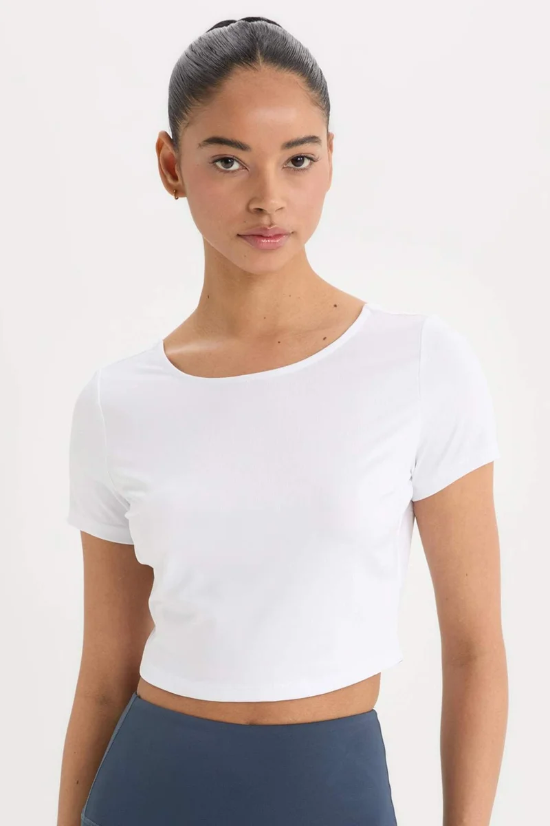 DeFacto DeFactoFit Crew Neck Sports Crop Top