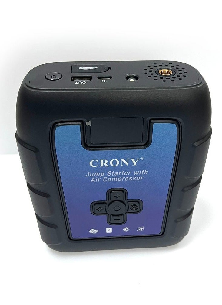 Crony B03 Jumper Starter & Wireless Inflator Pump – 1600A Peak 12V Car Charger Jump Starter, Mini Portable Power Bank with 68.82Wh Battery, 140PSI Digital Tire Inflator, USB Output, Fast Charging, Low temperature resistance, Compact Emergency Car Starter with Air Compressor  - Image 5