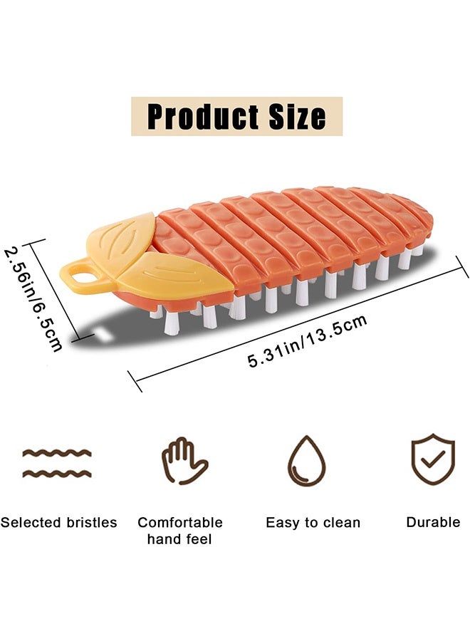 Quantum 2 PCS Vegetable Brush, Bendable Fruit Vegetable Cleaning Brush, Flexible Vegetable Brush for All Kinds Fruits Vegetables (Orange) - Image 2
