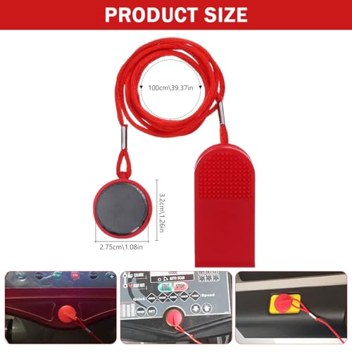 Proberos® Treadmill Safety Magnet Key with Clip, Diameter 3.2 cm, Safety Key for Treadmill, Treadmill Key Red for Enhanced Gym & Home Fitness Safety - Compact, Lightweight & Easy to Use - Image 2