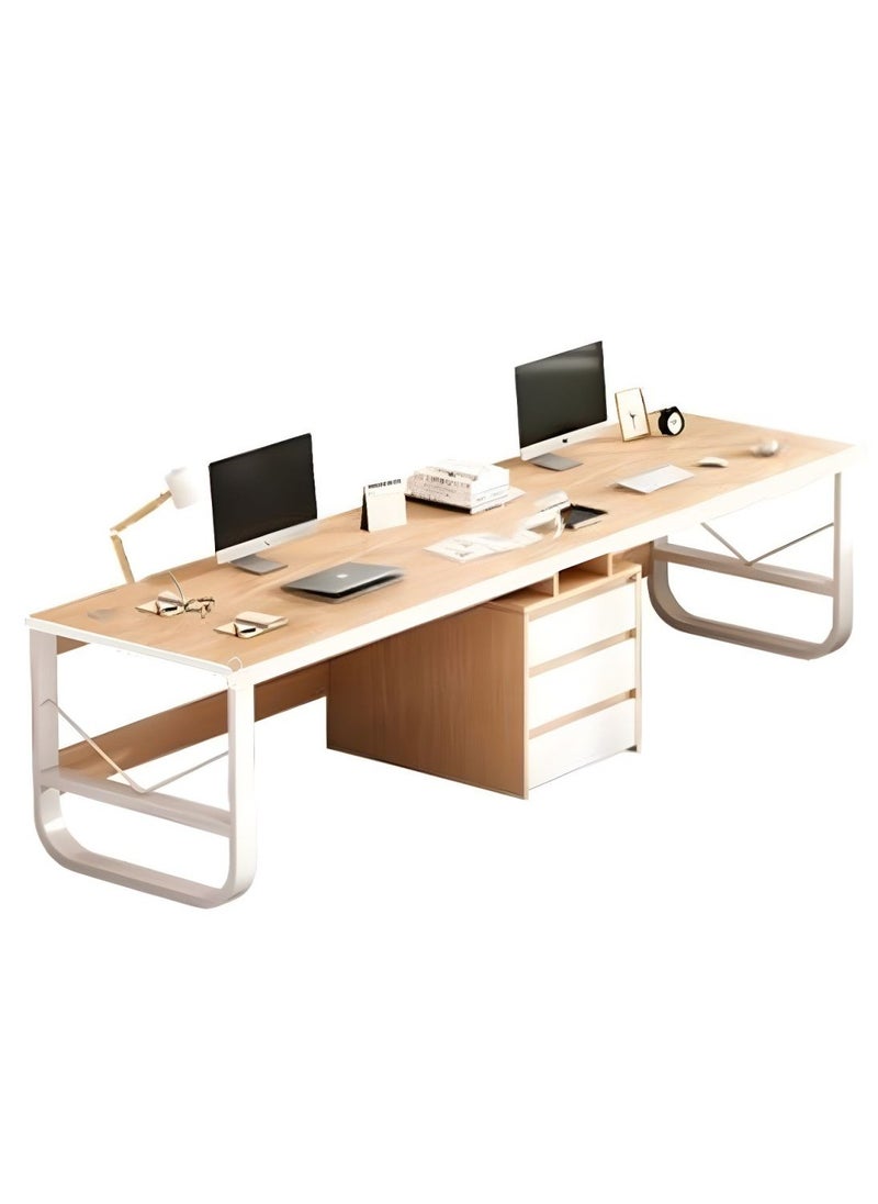 DubaiGallery - L-Shaped Adjustable Computer Desk, Corner Office Table with Cabinet, Multiple Display Brackets - Image 1