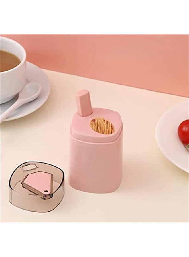 Automatic Toothpick Holder, Portable Pop-Up Toothpick Dispenser Storage Box for Cleaning and Holding Small Appetizers or Plug in Fruit Block, Convenient for Fruit, Rose - Image 5