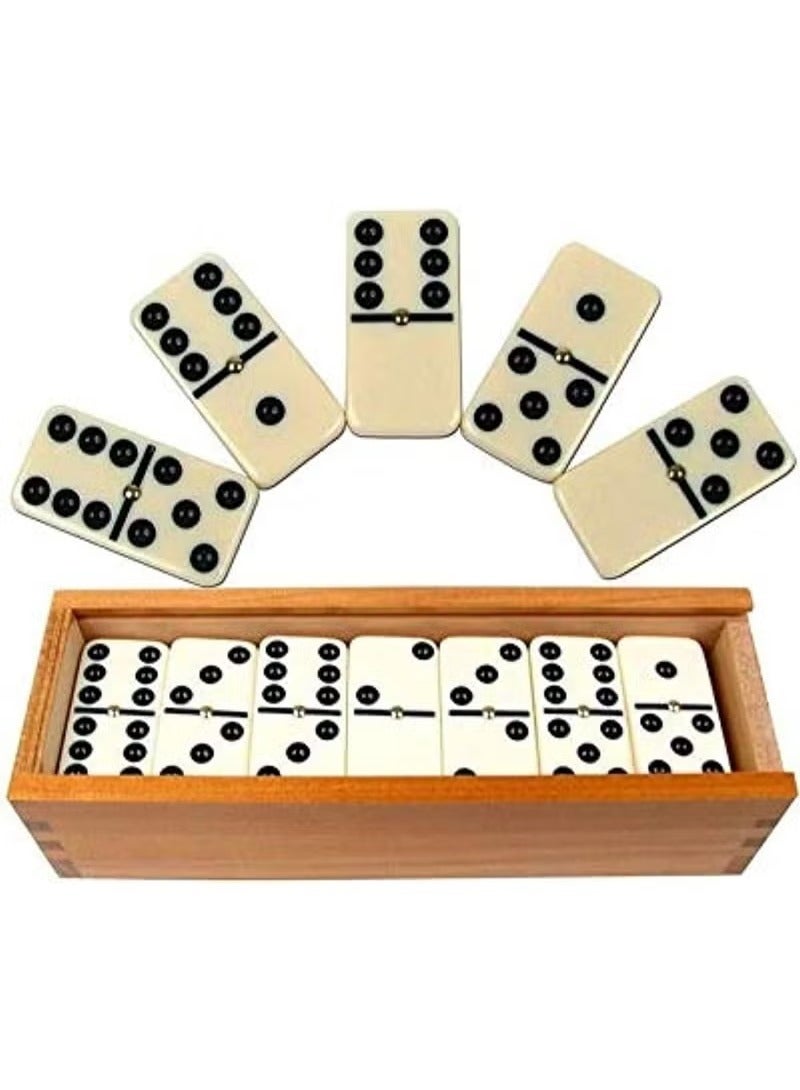 دومينو مجموعة دومينو كلاسيكية Double Six مع دبوس معدني – دومينو متين في علبة تخزين فاخرة – لعبة عائلية ممتعة لجميع الأعمار - Image 3
