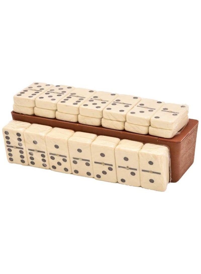 دومينو مجموعة دومينو كلاسيكية Double Six مع دبوس معدني – دومينو متين في علبة تخزين فاخرة – لعبة عائلية ممتعة لجميع الأعمار - Image 2