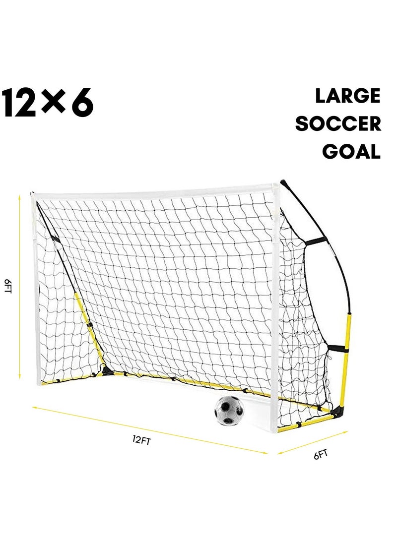 12x6ft Portable Backyard Soccer Goal, Kids Adults Net and Frame for Home  Practice Training  Field Equipment, Adult  Football Shooting Training Aid with Carry Bag