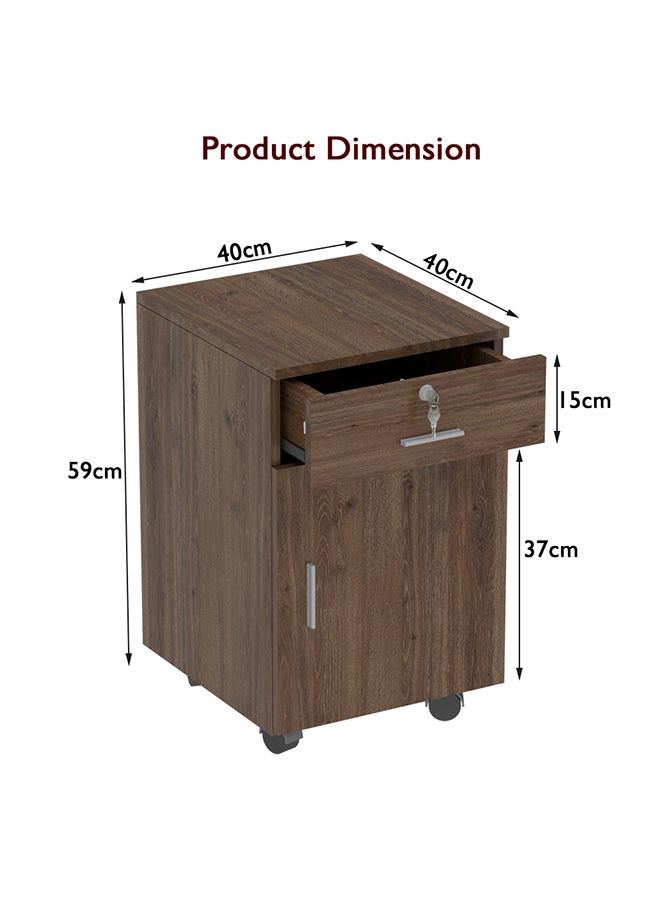 Mahmayi ME 1D1D Mobile Pedestal Melamine Finish - Brown - Image 5