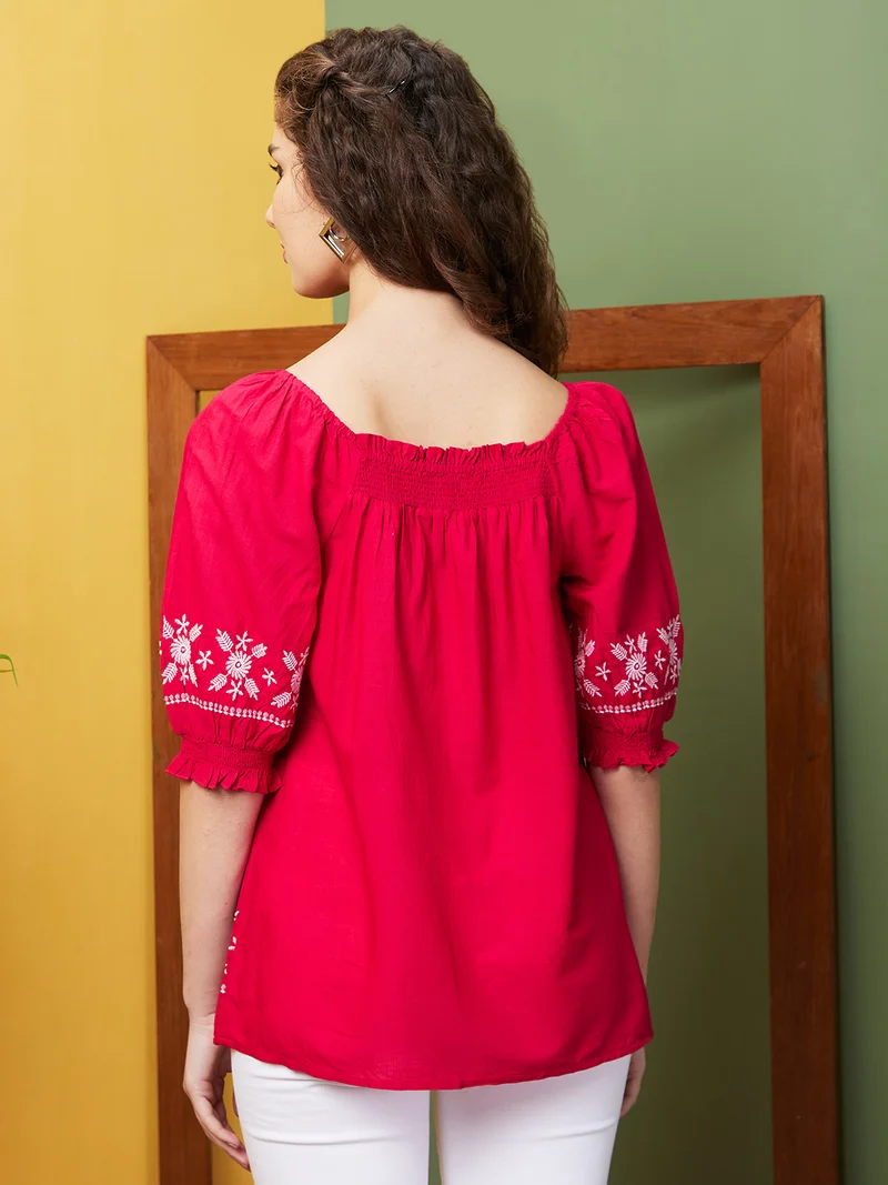 globus Globus Women Embroidered Smocked Tunic