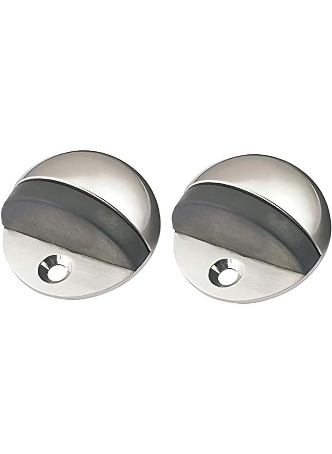 Biella Stainless Steel Half Round Door Stopper With Rubber Bumper Door Retainer Pack Of 2  - Image 1