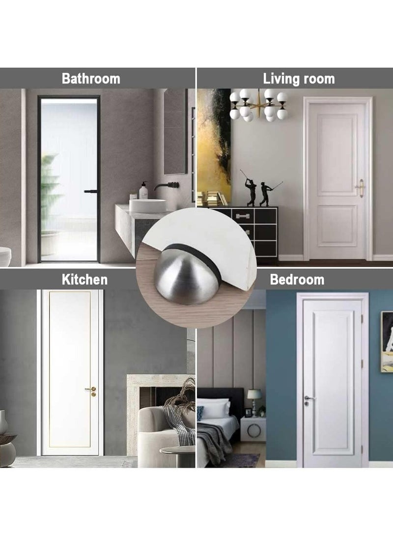 Biella Stainless Steel Half Round Door Stopper With Rubber Bumper Door Retainer Pack Of 2  - Image 3