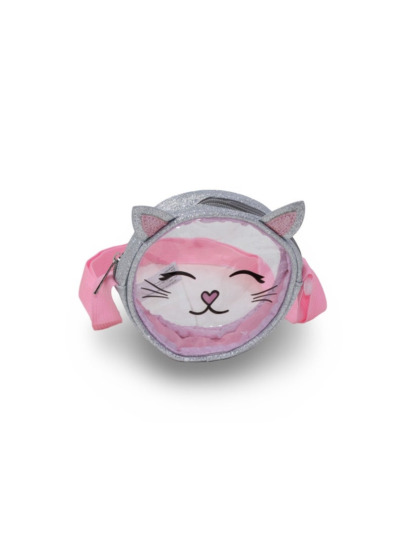 Cat Transparent Cross Bag – Pink - Image 1