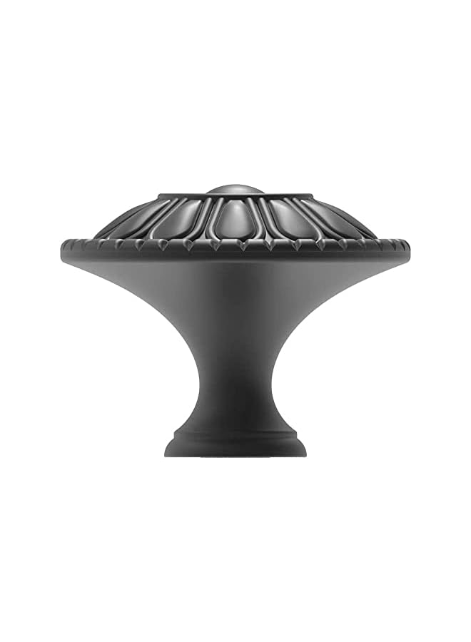 promass Round Cabinet Knob, 9-Pack of Matte Black Kitchen Cabinet Knobs Pulls, Matte Round Farmhouse Dresser Handles Drawer Knobs for Modern Closet Furniture Door, Floral Pattern - Image 2