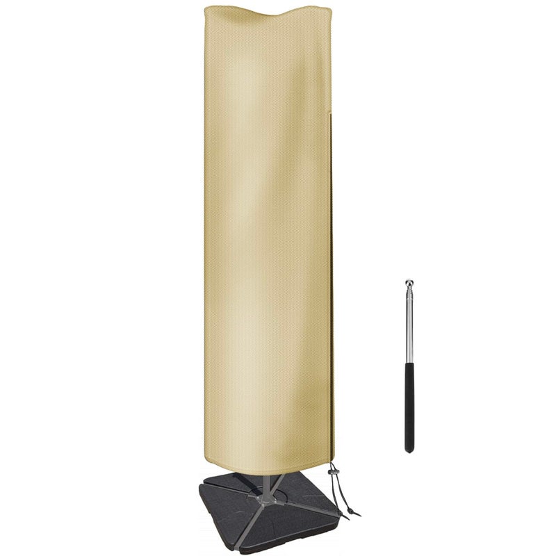 CATOTEL Patio Umbrella Cover for 9 to 13Ft Cantilever Umbrellas Waterproof 420D Oxford Umbrella Covers for Outdoor Umbrellas Protective Offset Umbrellas with Rod Beige - Image 2