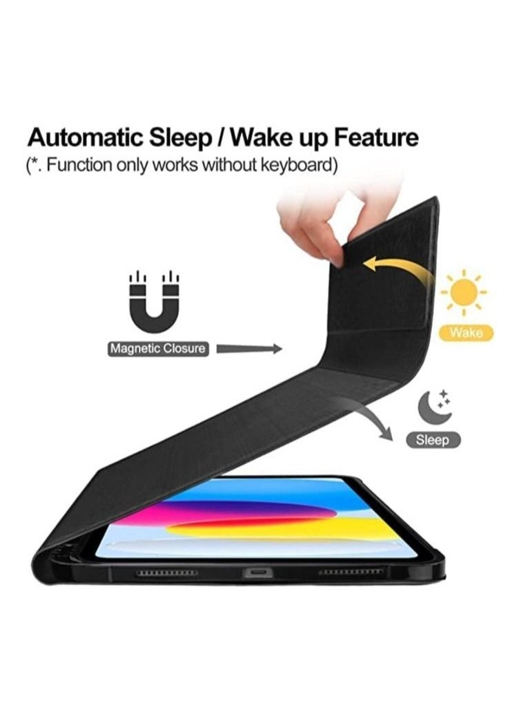 ELTRAZONE iPad 10th Generation Keyboard Case with Trackpad (10.9 inch 2022 Release), Wireless Detachable Rechargeable Multi-touch Keyboard, Smart Folio Protective Cover with Pencil Holder  - Image 3