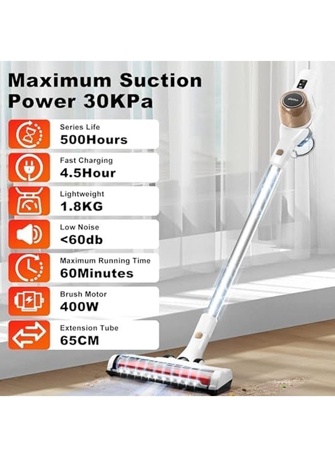 Xoopla Cordless Stick Vacuum Cleaner – 30KPa Powerful Suction, Up to 60-Min Runtime, Dual Power Modes, LED Touch Screen, Lightweight Design - Image 2