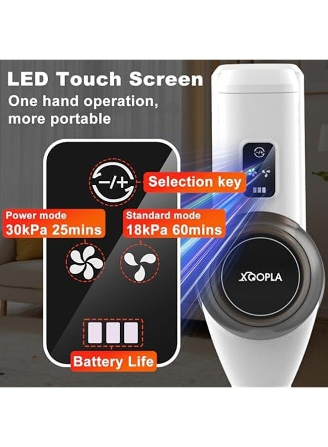 Xoopla Cordless Stick Vacuum Cleaner – 30KPa Powerful Suction, Up to 60-Min Runtime, Dual Power Modes, LED Touch Screen, Lightweight Design - Image 3