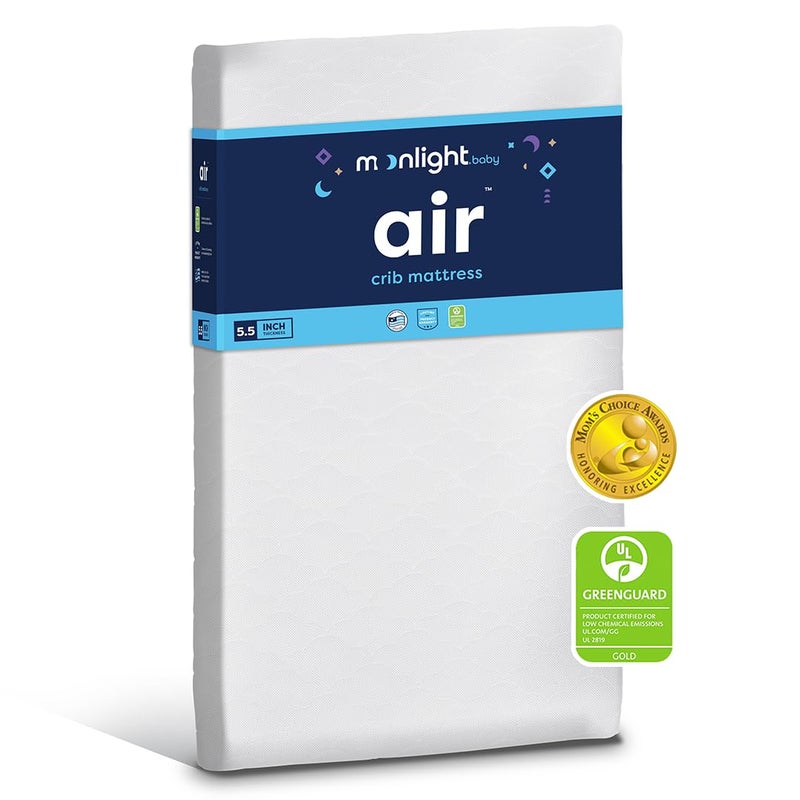 Moonlight Slumber Air Crib Mattress  Breathable Crib Mattress for Baby and Toddler  Innovative BreatheThru Open Core Technology for Infant Safety and Comfort  55in