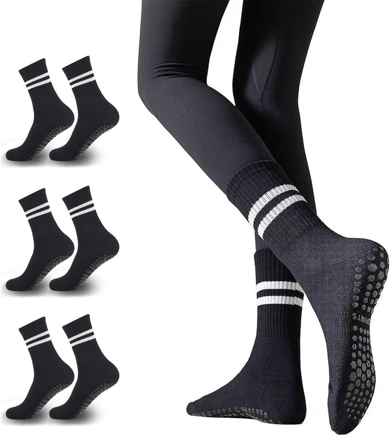 ديليههي جوارب بيلاتيس ذات قبضات للنساء، جوارب يوجا طويلة غير قابلة للانزلاق، جوارب رياضية للجيم، جوارب بيلاتيس ذات قبضات، للباليه والرقص والتمارين الرياضية - Image 1