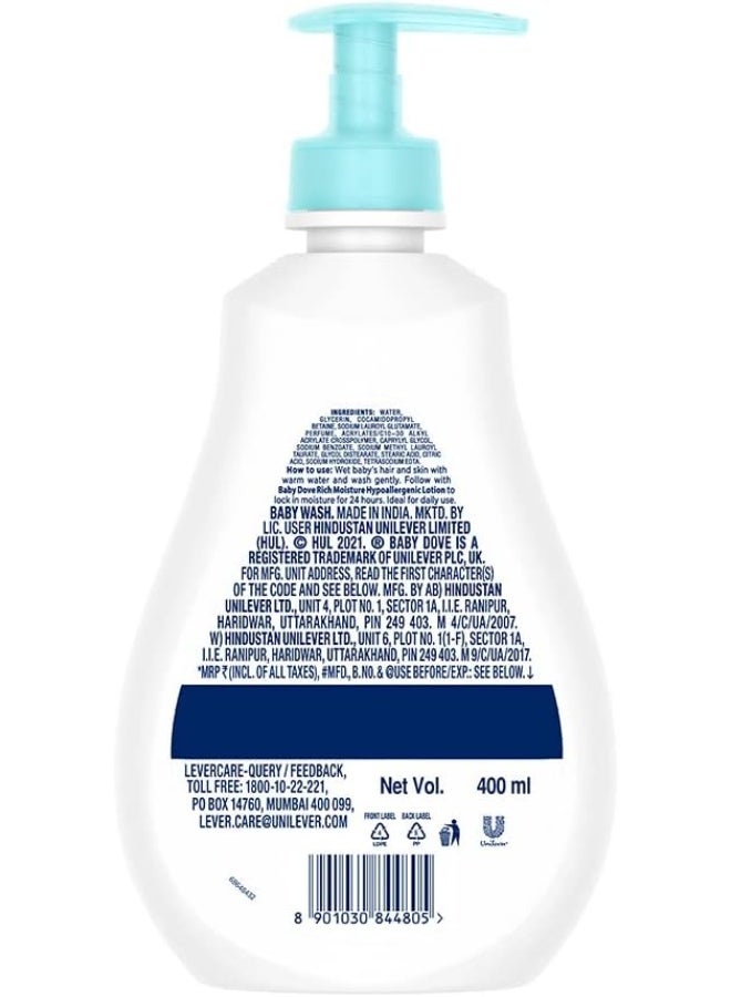Baby Dove Rich Moisture Hair to Toe Baby Wash, 400 ml - Image 2
