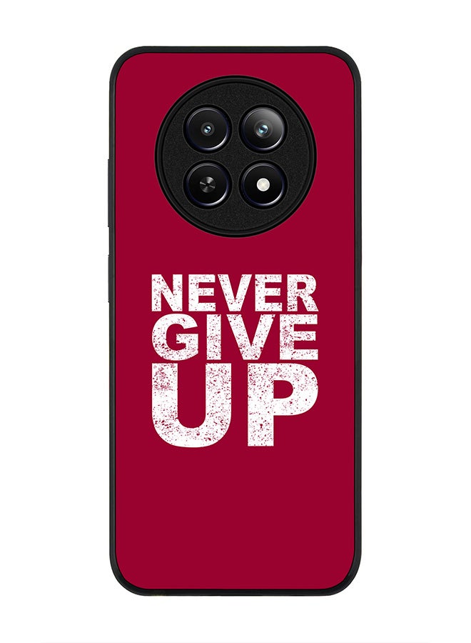 Stylizedd حافظة حواف سوداء متينة لهاتف Realme 12 / Realme 12x، حافظة ناعمة رفيعة مرنة مضادة للسقوط TPU جل رفيع - لا تستسلم أبداً - Image 1