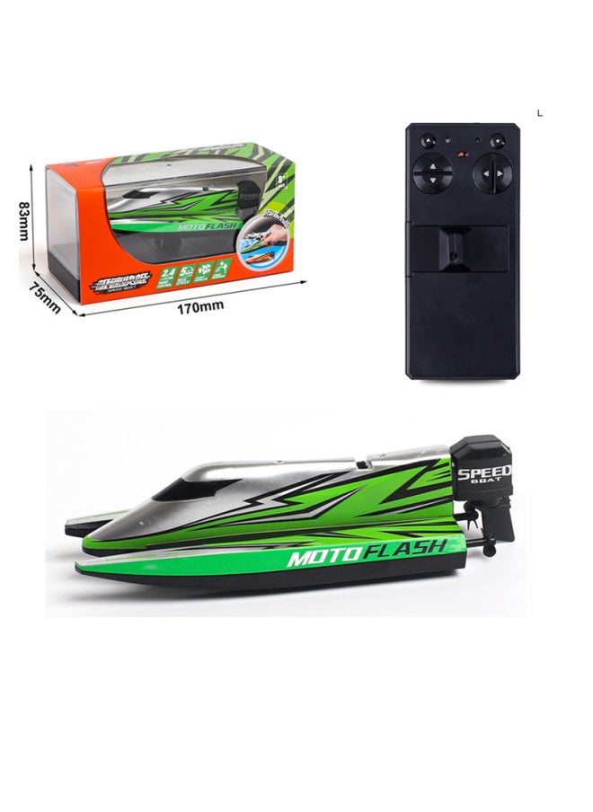 Shenqiwei 3313 Shenqiwei F1 Rowing Boat Remote Control Speedboat Mini Remote Control Boat Charging-Color:2.4g Racing Boat Green  - Image 1