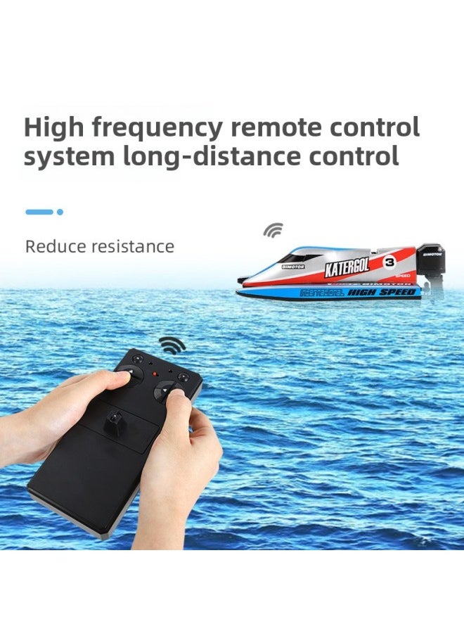 Shenqiwei 3313 Shenqiwei F1 Rowing Boat Remote Control Speedboat Mini Remote Control Boat Charging-Color:2.4g Racing Boat Green  - Image 5