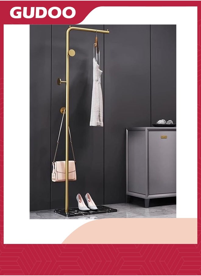 GUDOO Metal coat rack with natural marble base durable and easy to clean freestanding suitable for porch living room bedroom office bathroom  - Image 2