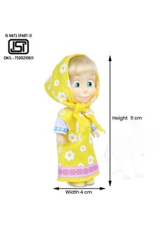 Masha and The Bear Masha and the Bear 12 Cm Toy Doll | Famous Cartoon | Ideal Gift Set for Girls Kids (Masha Set -Yellow)  - Image 2
