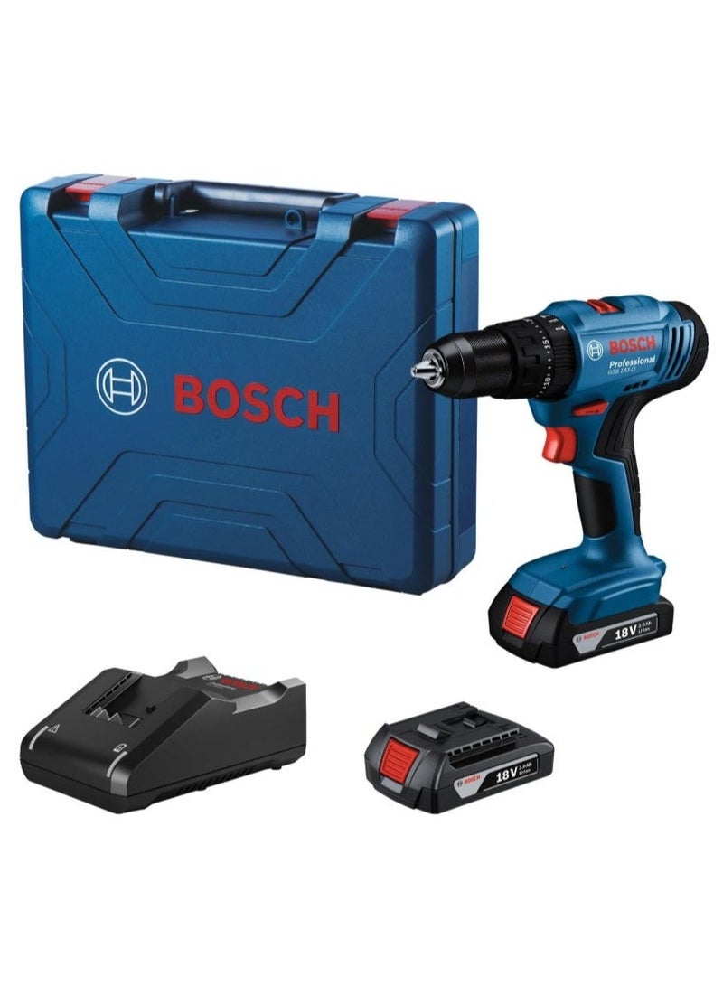 بوش دريل فك وربط وتخريم جدار ومعادن وخشب من بوش GSB183-Li مع بطاريتين (18 فولت)وشاحن - Image 2