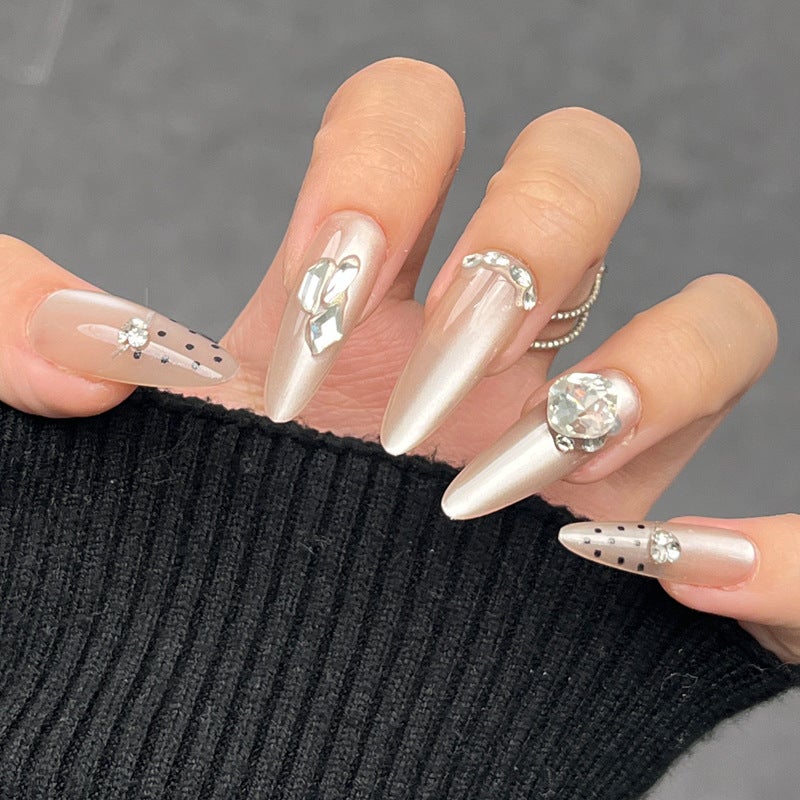 Generic Handcrafted Leopard Rhinestone Nail Patches - 30pcs BY1803 
