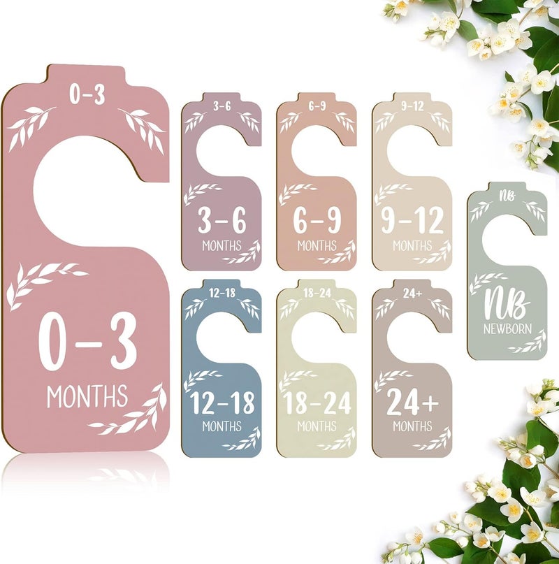 Yewfold Wooden Baby Closet Dividers for Baby Clothes Organizer,Colorful Baby Closet Organizer for Nursery Decor,Baby Clothes Dividers for Closet Size Hangers for New Mom Dad Parents - Image 1