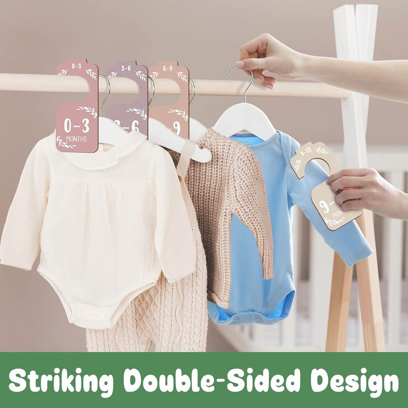 Yewfold Wooden Baby Closet Dividers for Baby Clothes Organizer,Colorful Baby Closet Organizer for Nursery Decor,Baby Clothes Dividers for Closet Size Hangers for New Mom Dad Parents - Image 4