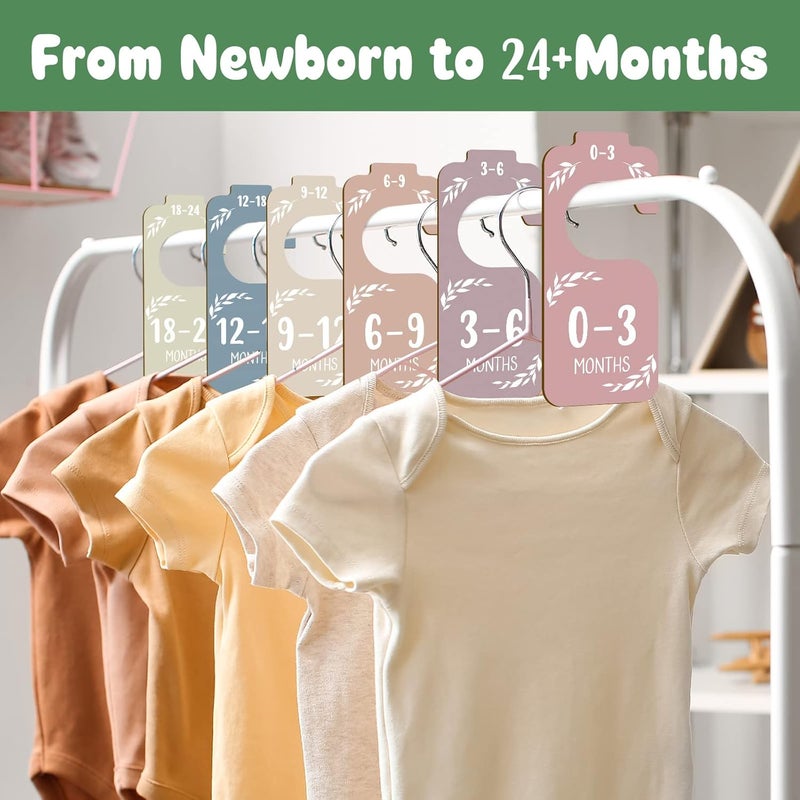 Yewfold Wooden Baby Closet Dividers for Baby Clothes Organizer,Colorful Baby Closet Organizer for Nursery Decor,Baby Clothes Dividers for Closet Size Hangers for New Mom Dad Parents - Image 2