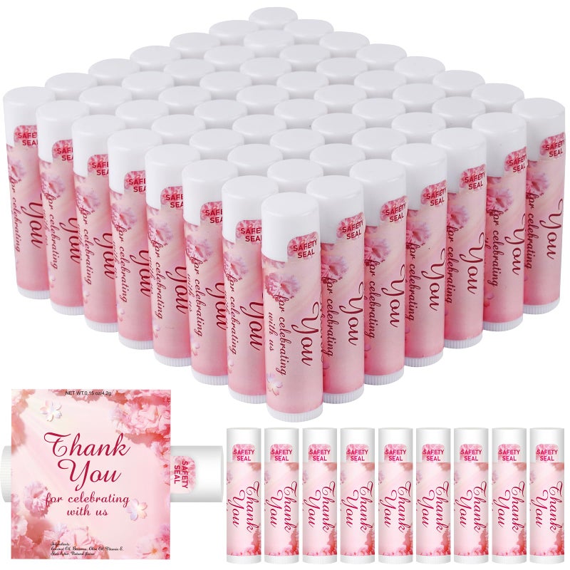 DMSKY 60 Pcs Wedding Bridal Shower Lip Balm Bulk Bachelorette Souvenir Baby Shower Favors Wedding Party Favors for Guests Thank You Gifts for Women Coworker Staff