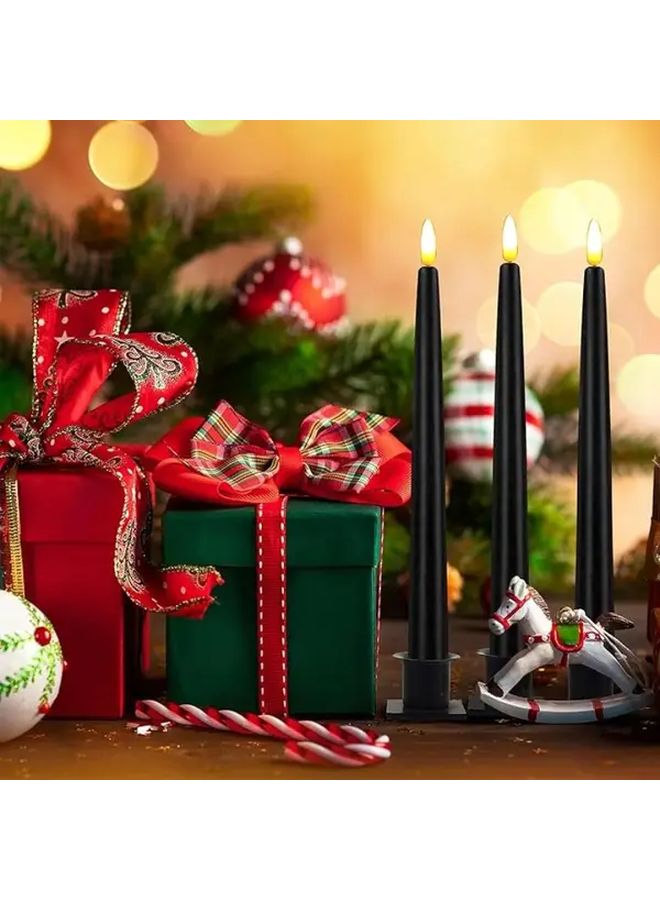 12 Pack Black Flameless LED Candlesticks Remote Control Battery Powered Non Flickering Home Decor - Image 4