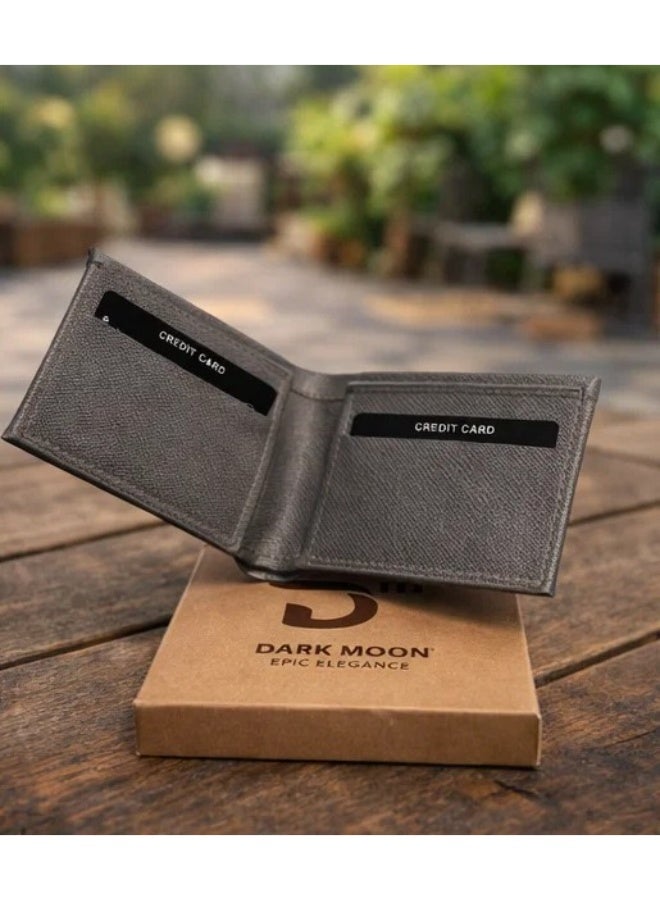 Dark Moon Grey Genuine Leather Wallet - Image 3