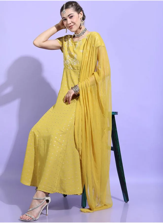 فيشود Embroidered Anarkali Dress