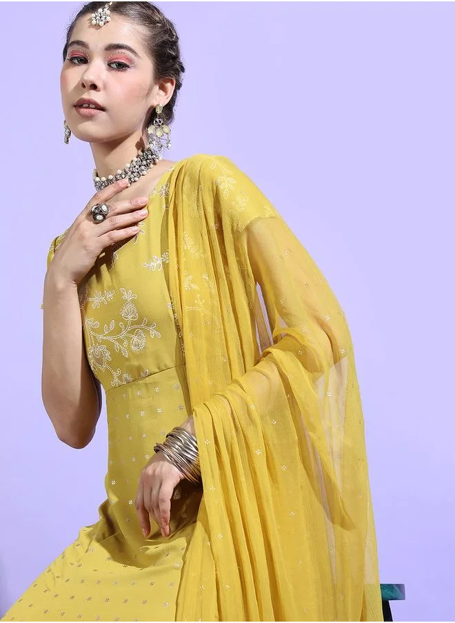 فيشود Embroidered Anarkali Dress