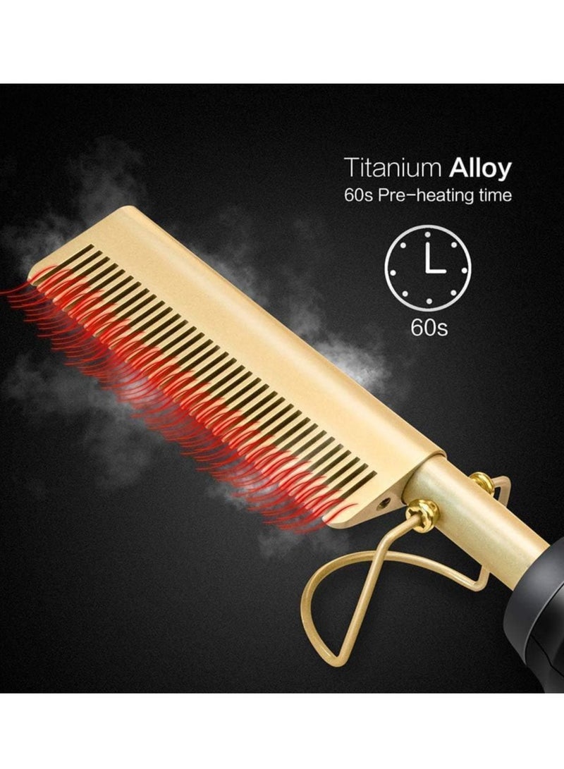 ELTRAZONE Portable Comb Hair Straightener Ceramic Electric Hot Wet Dry Use Straightening Heating Iron for Men Women Curls And Other Fine Hairstyles,30S Fast Heat Up, Auto Off,360 Swivel Cord - Image 5
